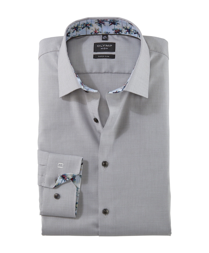 Overhemd lange mouw grijs