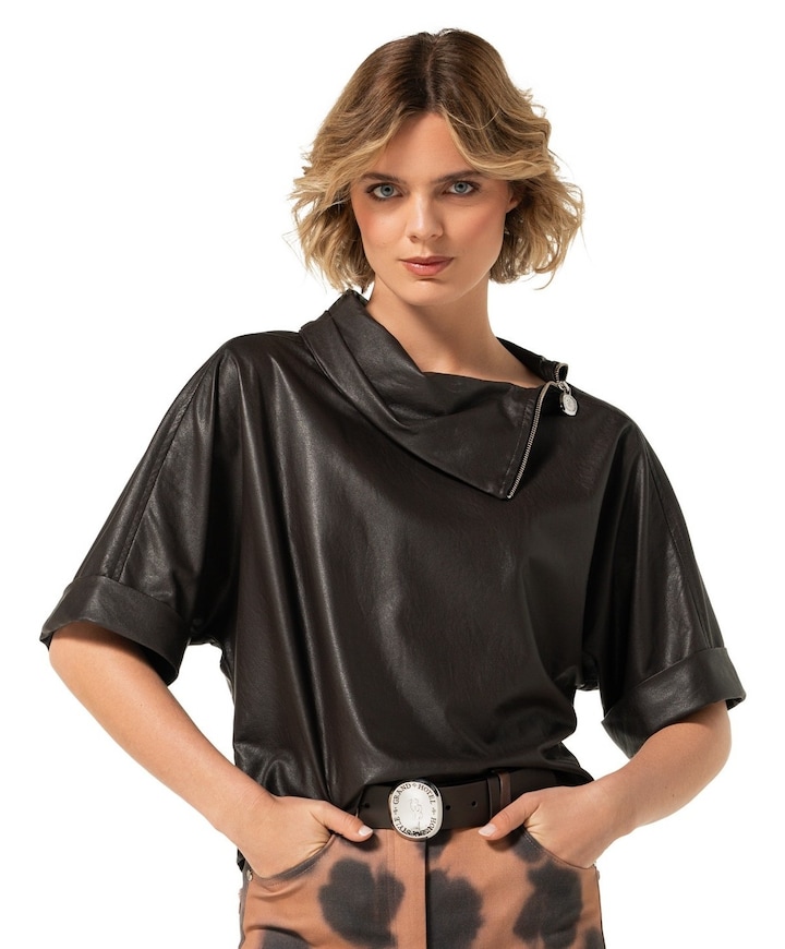Dames top bruin