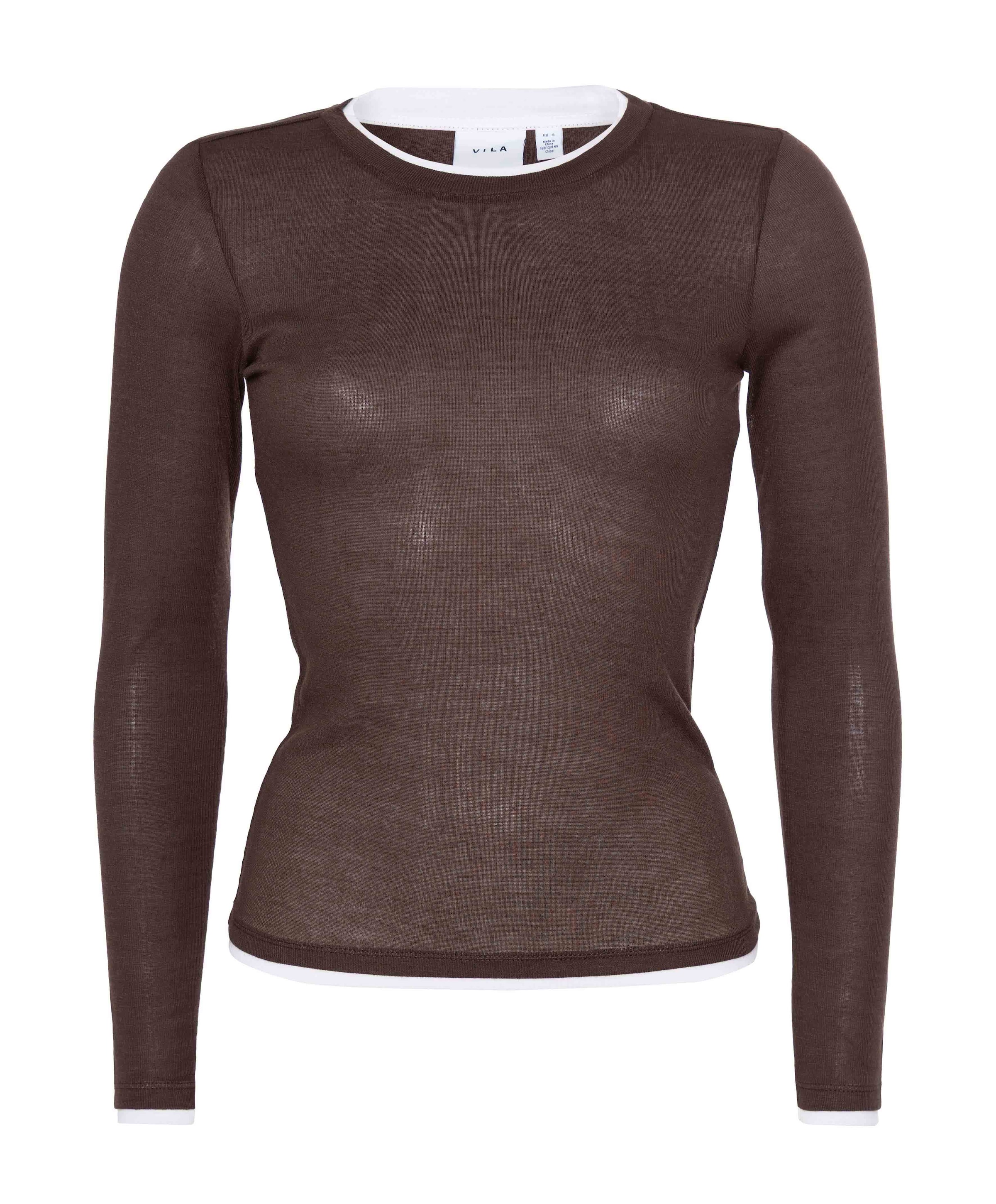 Dames longsleeve bruin