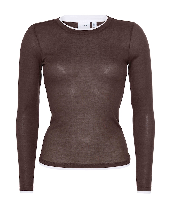 Dames longsleeve bruin