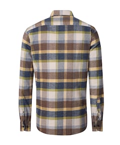 Heren overhemd lange mouw bruin