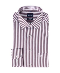 Heren overhemd lange mouw bordeaux