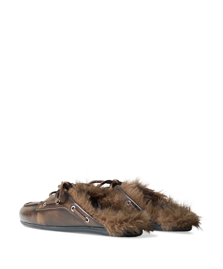 Boat Loafer Mule  dames clogs bruin