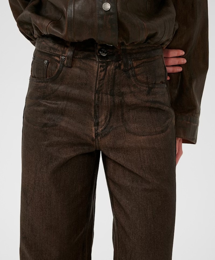 GZcellie HW wide dames jeans bruin