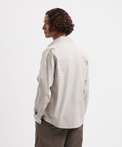 Heren overhemd lange mouw beige