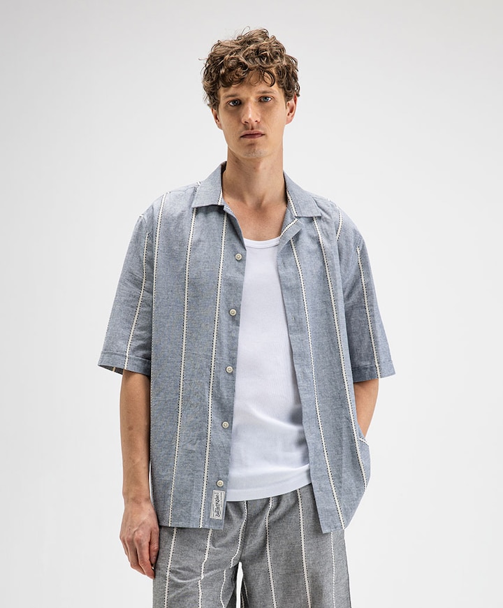 Heren overshirt blauw