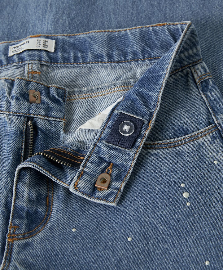 NKFROSE WIDE DECOR 4760-IM meisjes jeans blauw