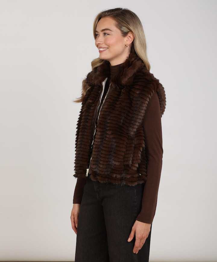 Dames gilet bruin