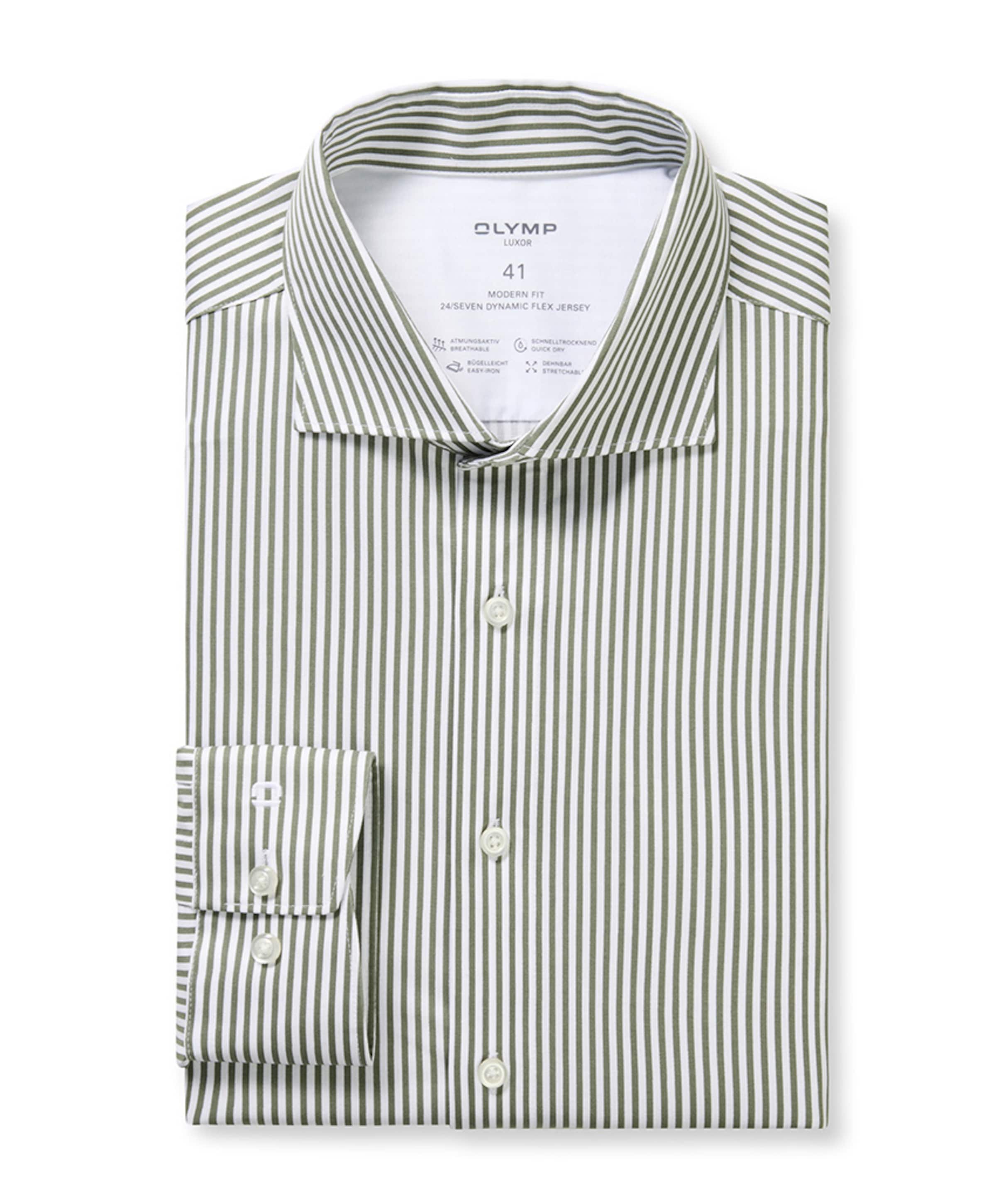 Heren overhemd lange mouw groen