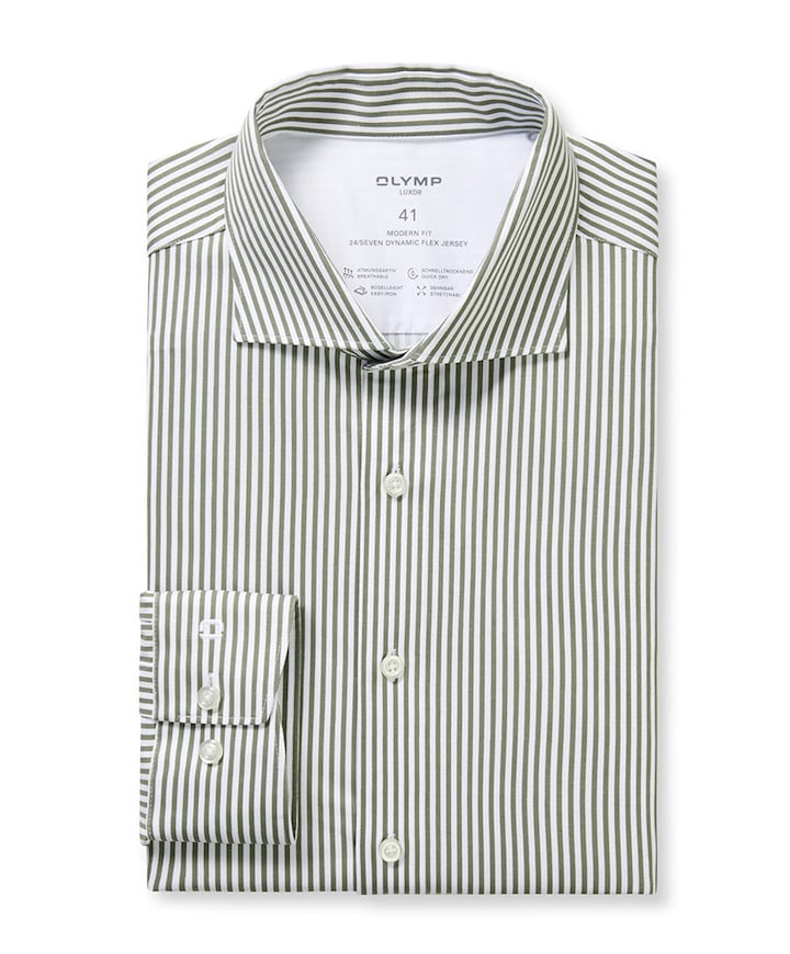 Heren overhemd lange mouw groen