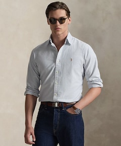 Heren overhemd lange mouw blauw