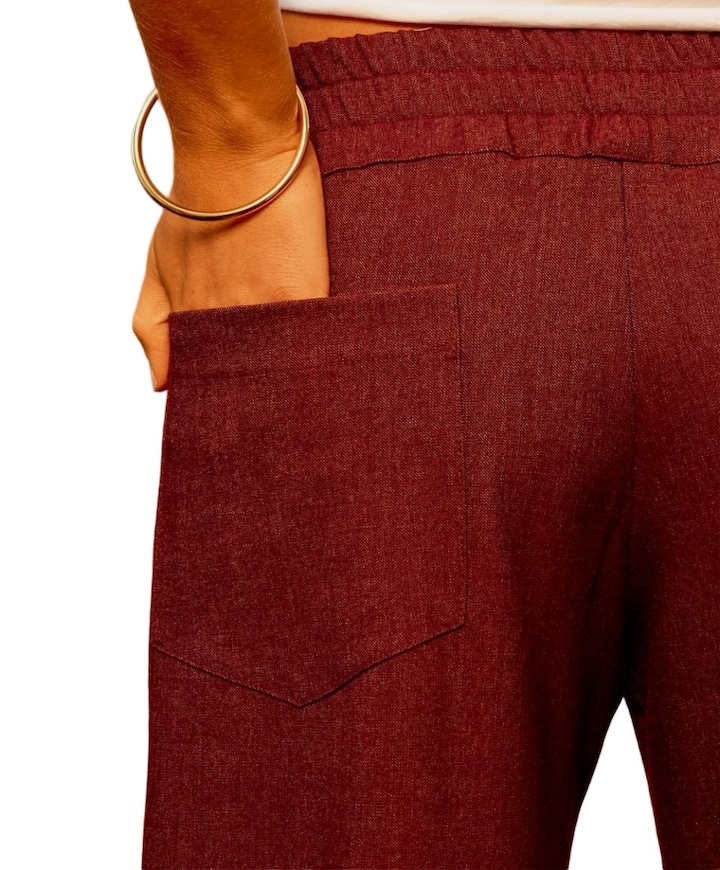 Honey Sof dames broek bordeaux