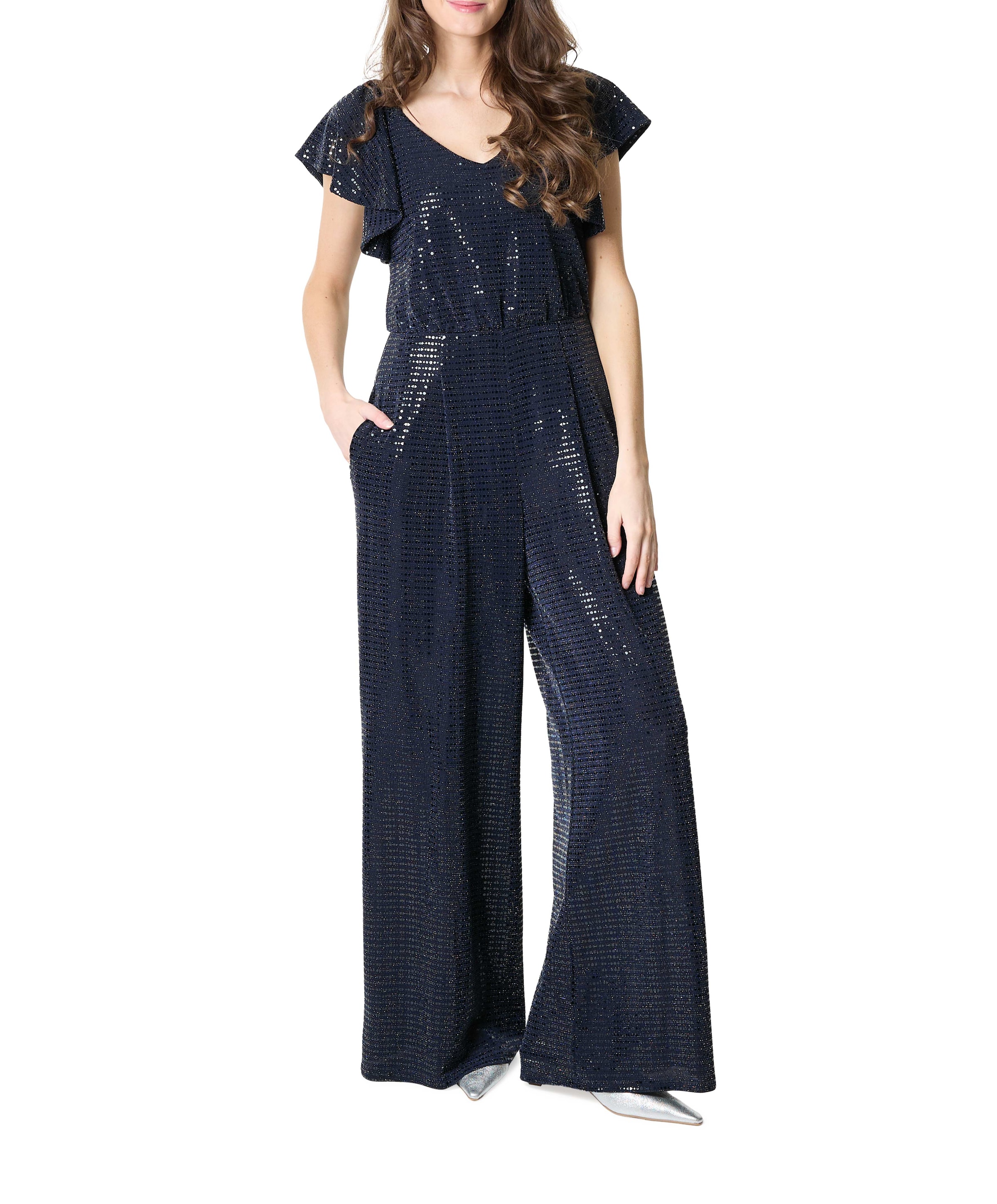 Overall Lang 1/2 Arm dames jumpsuit blauw