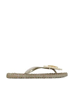 Flip Flop With Flower dames slippers goud