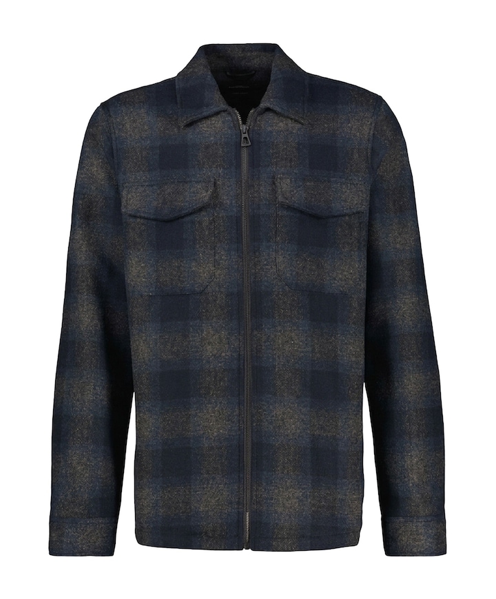 Heren overhemd lange mouw blauw
