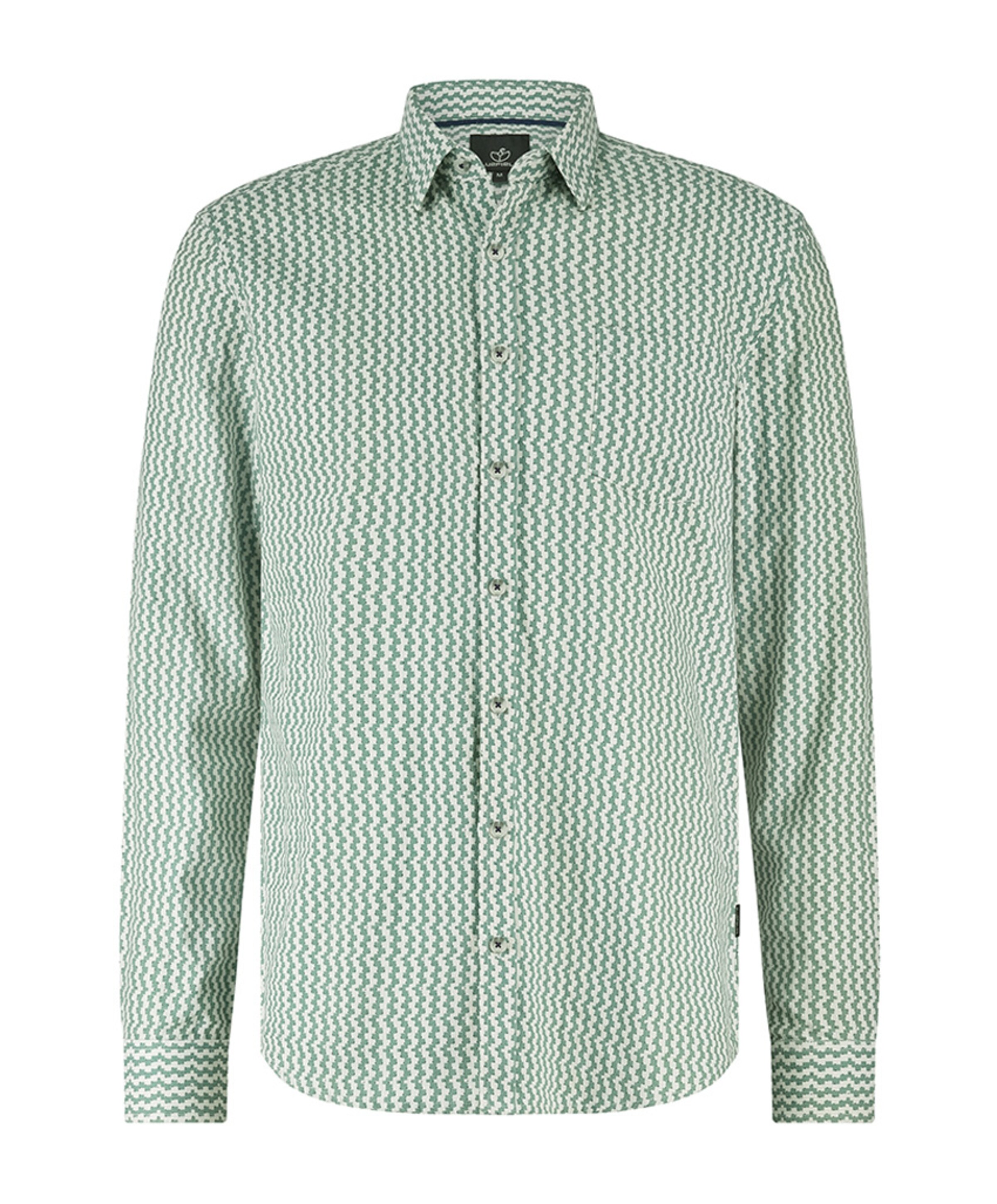 Heren overhemd lange mouw groen