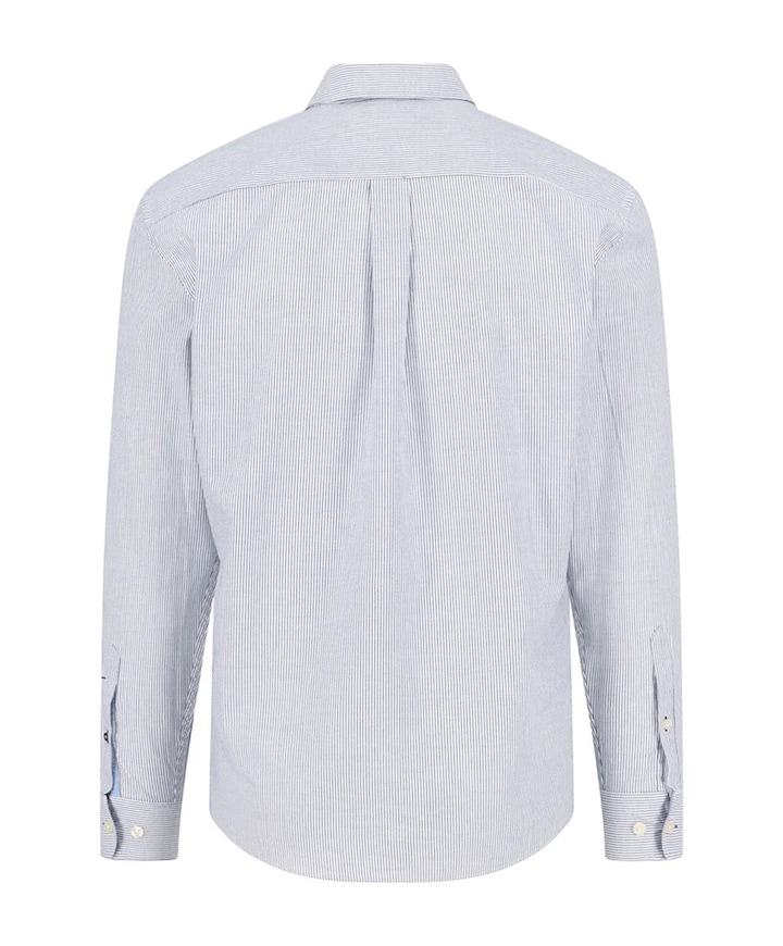 Heren overhemd lange mouw blauw