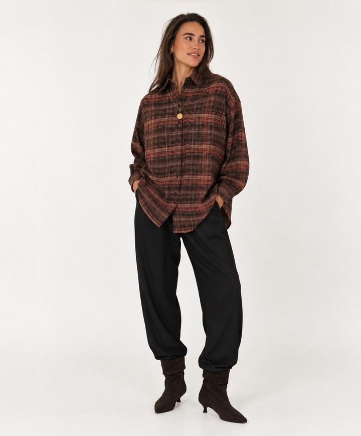 Dames blouse bruin