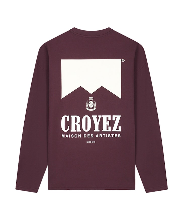 Heren longsleeve bordeaux