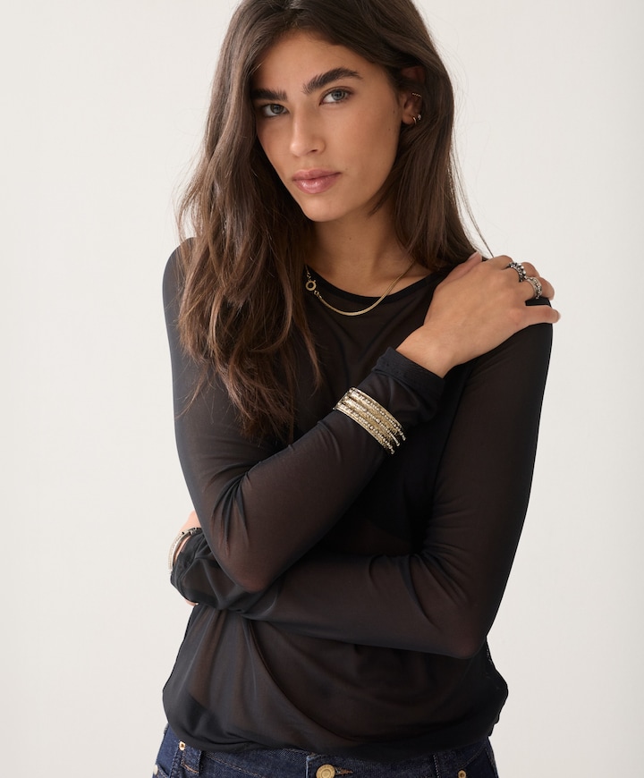 Dames longsleeve zwart