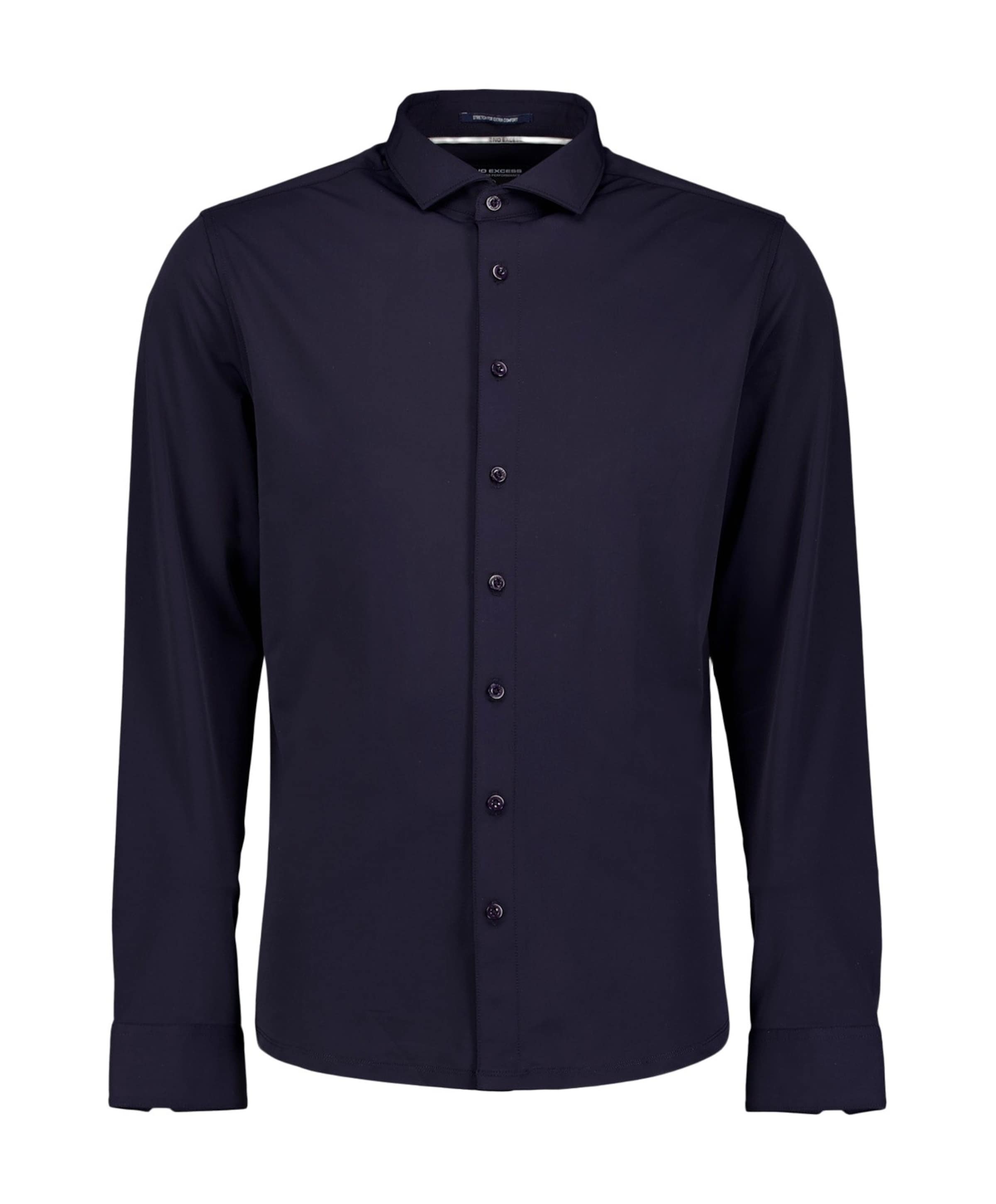 Heren overhemd lange mouw blauw