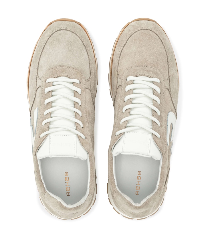 Maddox sue LTHR heren sneakers beige