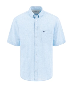 Heren overhemd korte mouw blauw
