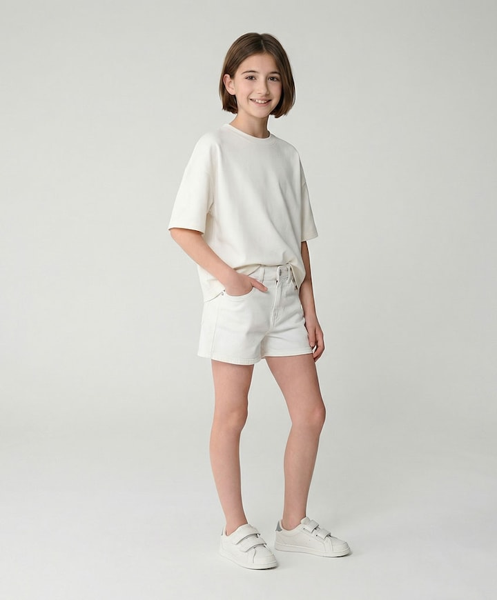 SARRAH Den.Short Stone Us meisjes korte broek wit