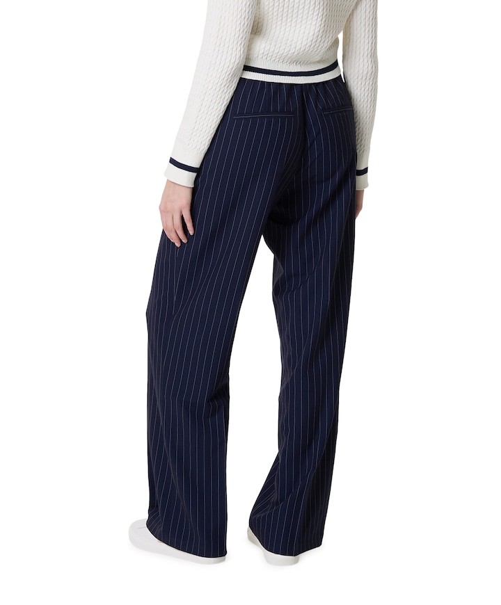 Claudette Palazzo Pinstripe dames broek blauw