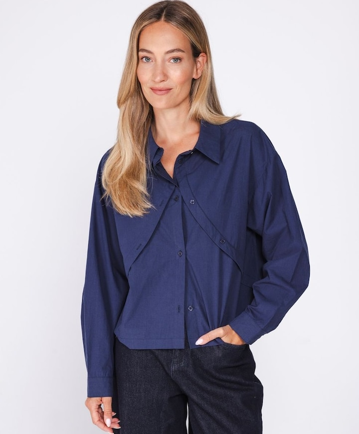 Dames blouse blauw