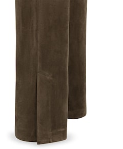 Suede met wijde pijpen dames broek bruin
