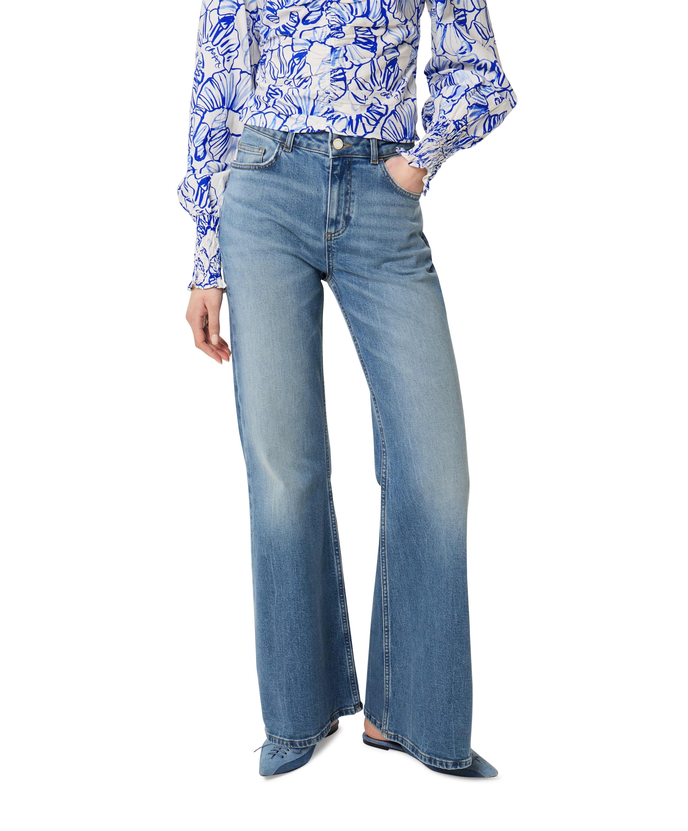 Vic Bootcut dames jeans blauw