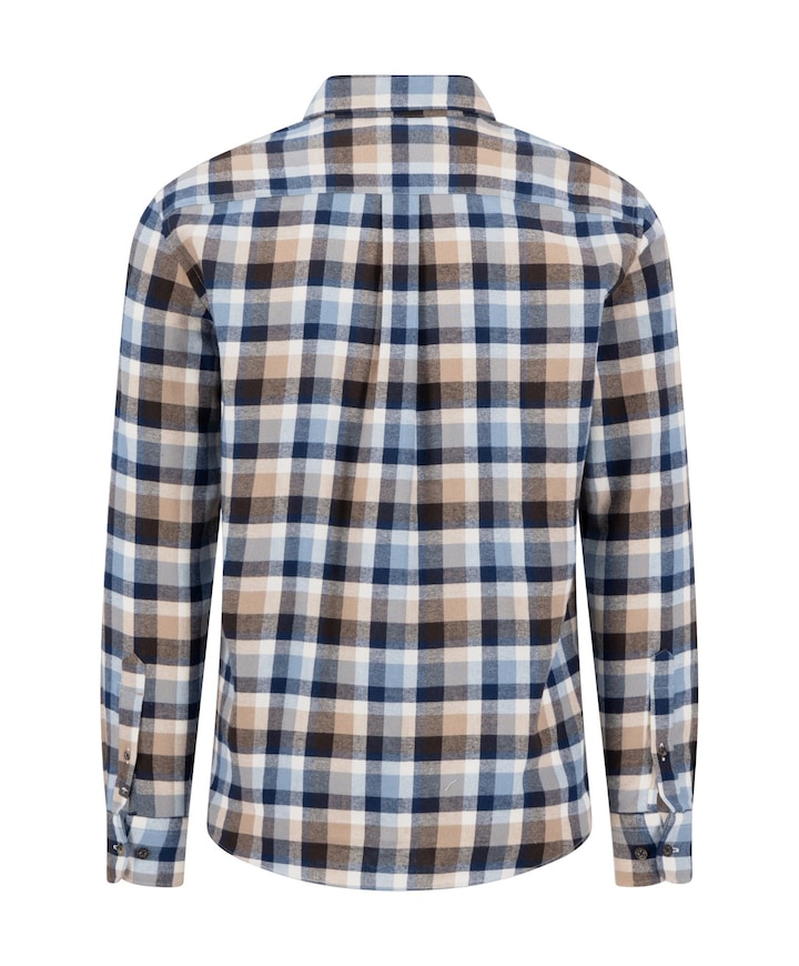 Heren overhemd lange mouw blauw