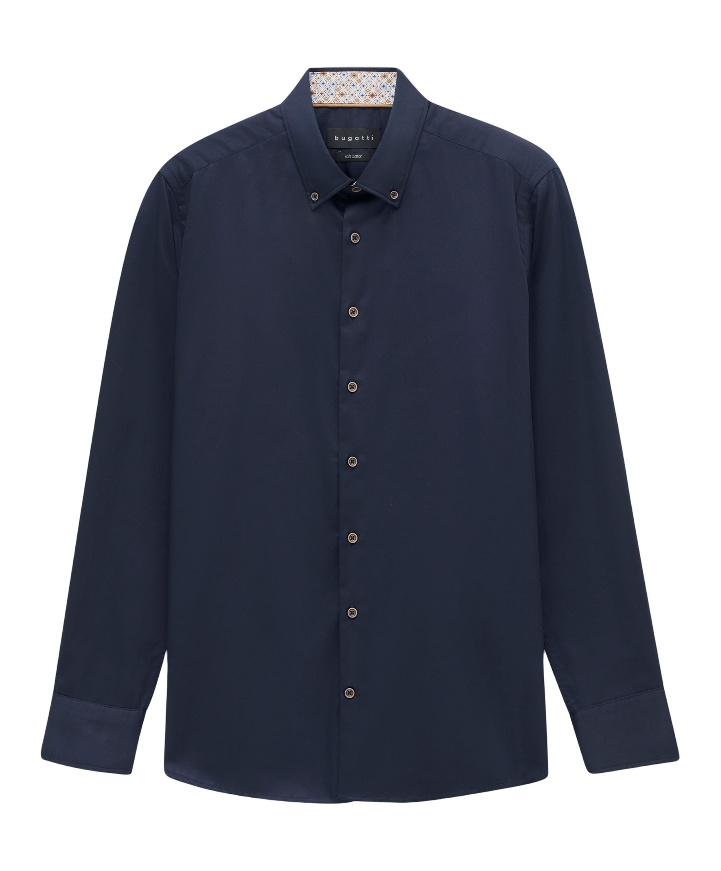 Heren overhemd lange mouw blauw