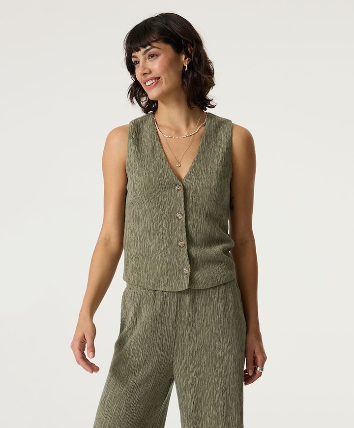 Dames gilet groen