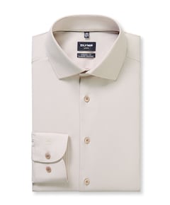 Heren overhemd lange mouw beige