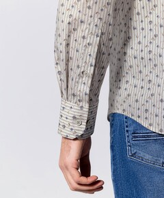 Heren overhemd lange mouw beige