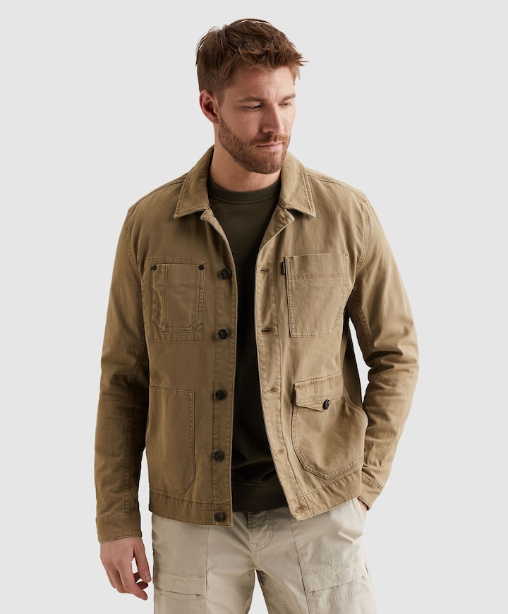 Heren spijkerjas beige