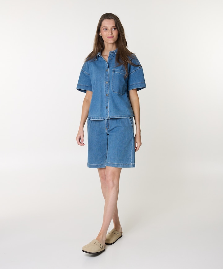 Dames blouse blauw