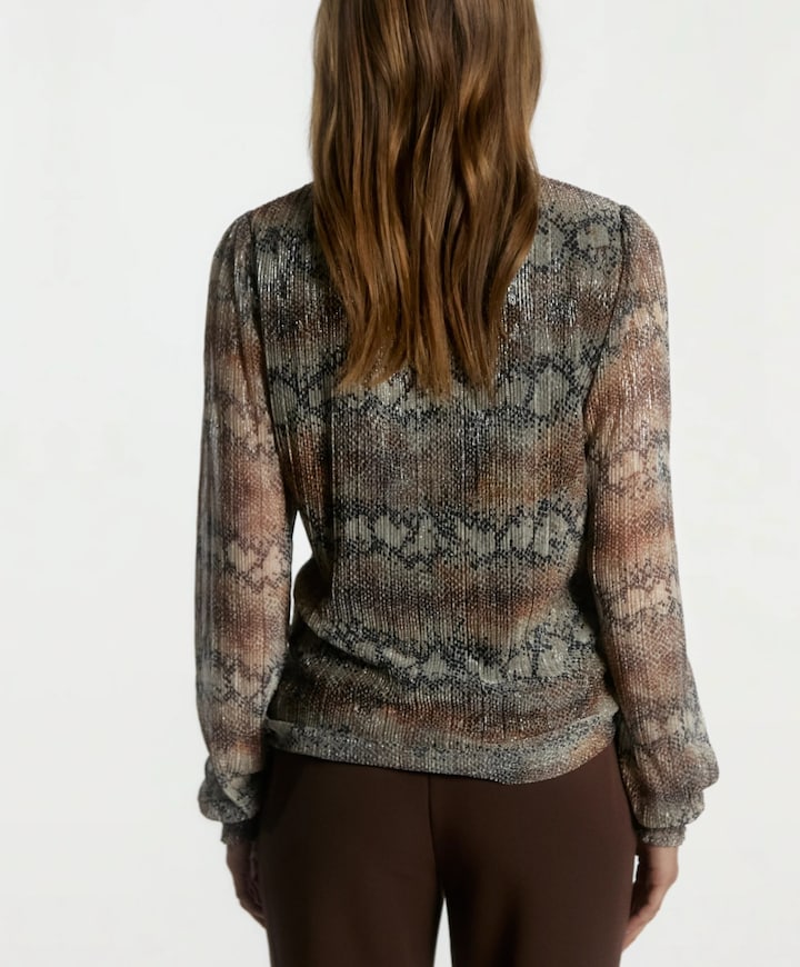 Dames blouse bruin