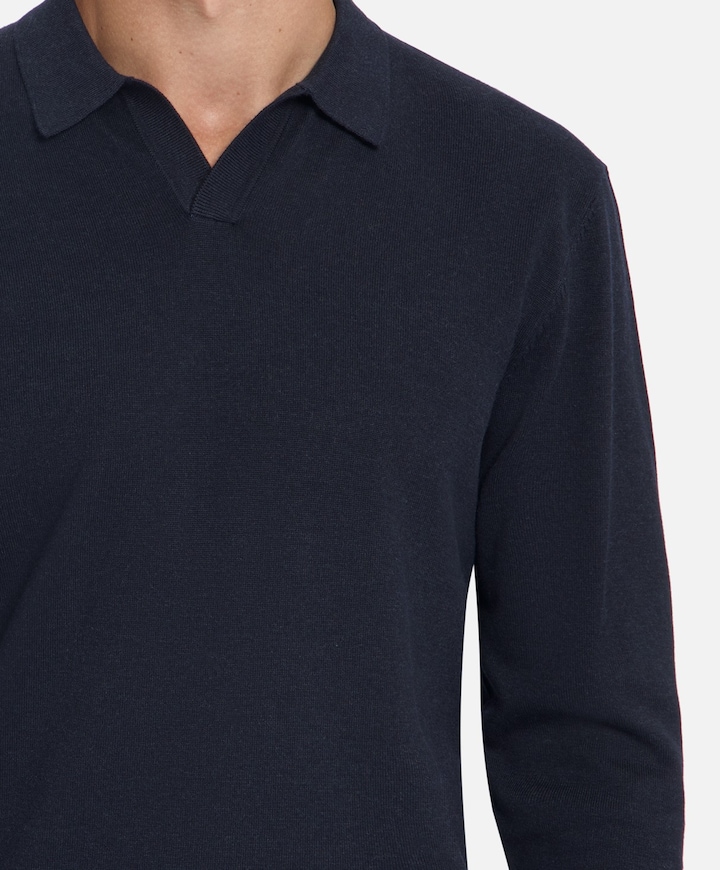 Heren polo blauw
