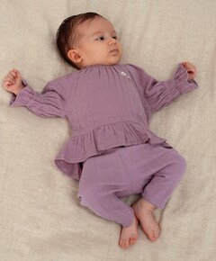 Legging pointelle rib meisjes broek paars