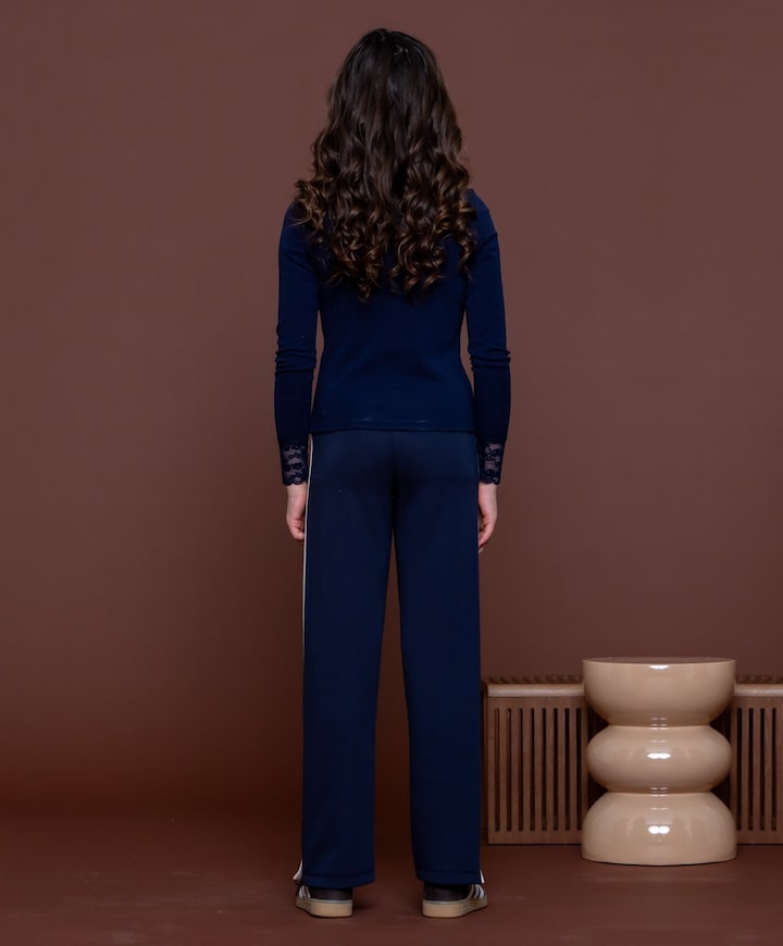 Trackpants buttons meisjes broek blauw