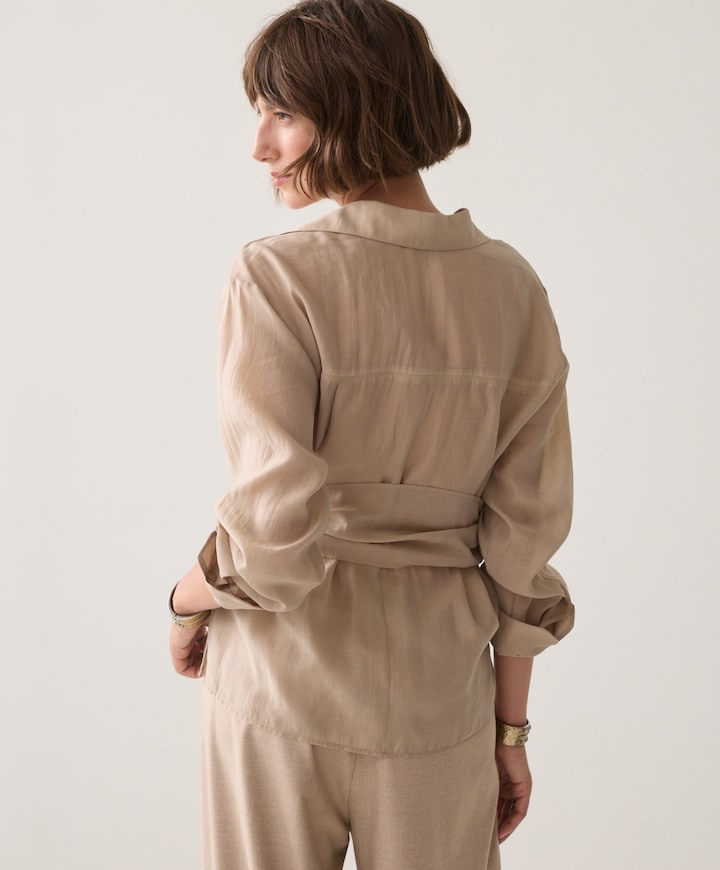 Dames blouse beige