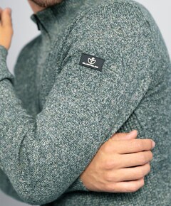 Heren trui met rits groen