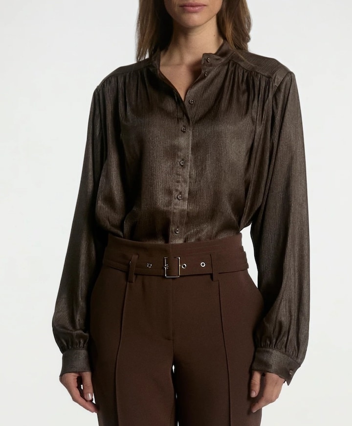 Dames blouse bruin