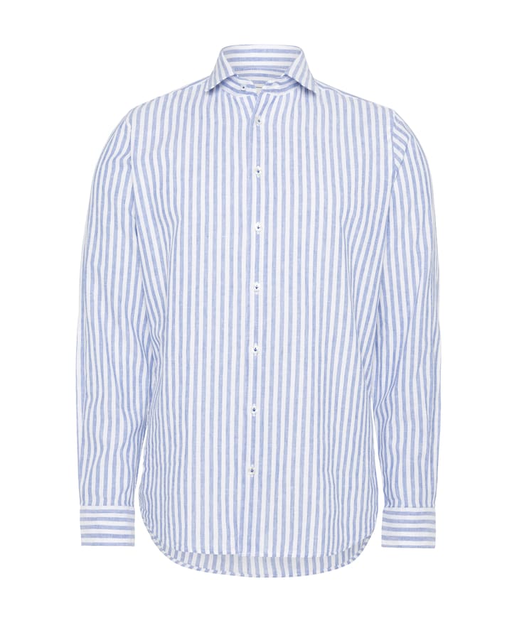 Heren overhemd lange mouw blauw