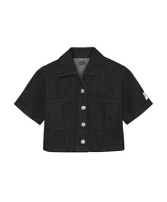 Meisjes blouse korte mouw zwart