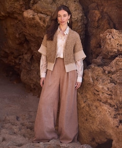 Dames vest beige