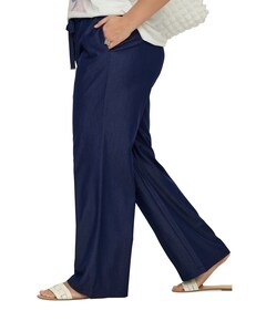 CARIRIA MW LINEN BL WIDE TLR dames broek blauw